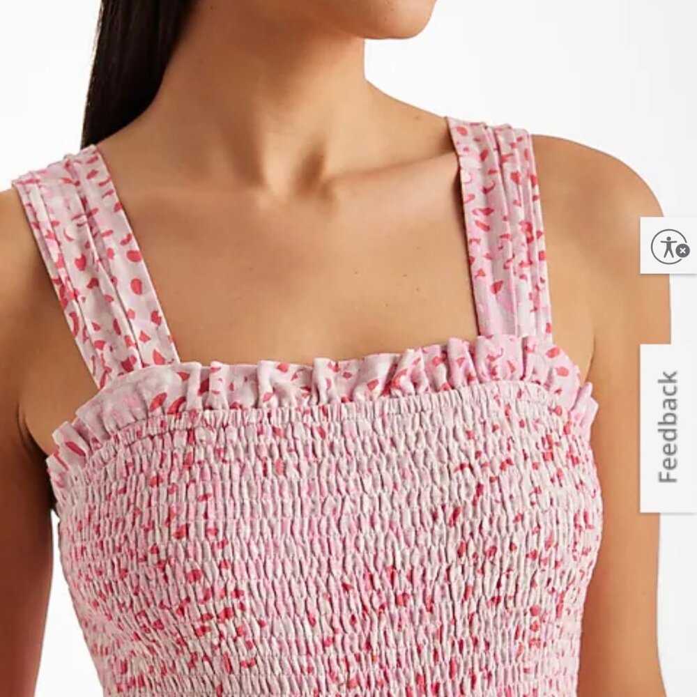 Express Pink Floral Smocked Maxi Dress - Picture 2 of 7